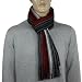 100% Acrylic Men's Colorful Stripes Tassel Ends Knitted Long Scarf - Red Image #4