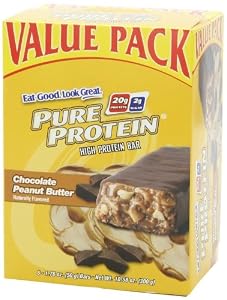 Pure Protein Chocolate Peanut Butter Value Pack bars, (Pack of 4)