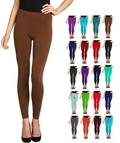 Lush Moda Seamless Full Length Leggings - Variety of Colors - Brown