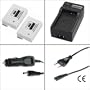Caricabatteria + 2x Batterias per EOS 550D, EOS 600D,EOS Rebel T2i, EOS Rebel T3i LP-E8 LPE8
