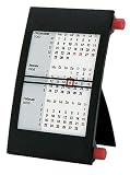 Produkt-Bild: 3-Monats-Tischkalender f&uuml;r 2012 + 2013, schwarz/rot, mit Drehmechanik