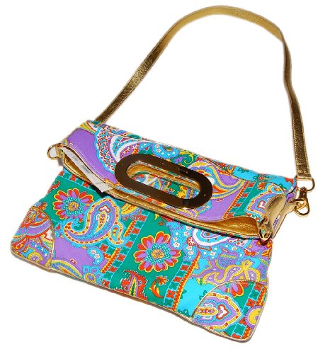 Polo Ralph Lauren Purple Label Hand Bag Tote Purse Gold Italy Handbag