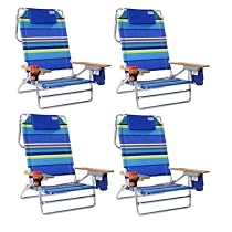 Big Kahuna Aluminum Folding Beach Chair by Rio - 4 Chairs