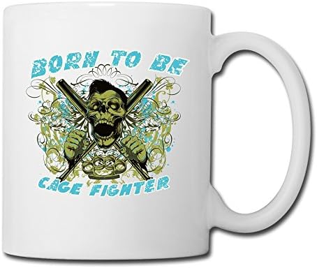 Cool Crazy Fighter Zombie Design White Ceramic Cup