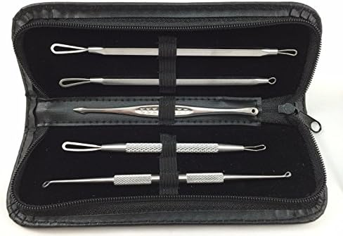 Trophy Beauty Blackhead & Blemish Professional Stainless Remover 5 Piece Kit- With Written Instructions Included