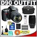Nikon D90 Digital SLR Camera with 18-105mm AF-S DX VR Nikkor Lens [Outfit] + Nikon 70-300mm Lens + 4GB Card + EN-EL3e Battery + Case + Cameta Bonus Accessory Kit