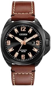 Citizen Men's NB0075-11F Grand Touring Signature Automatic Brown Leather Strap Watch