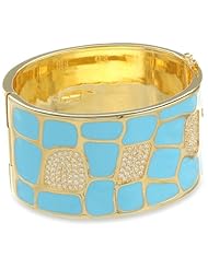 CZ by Kenneth Jay Lane "Trend Collection" Enamel 4 cttw Hinge Bangle Bracelet