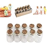 Mini Glass Bottles Cork Tops for Camping Project, Arts & Crafts, Jewelry, Stranded Island Message, Wedding Wish, Party Favors (10 Pack) by Super Z Outlet&reg;