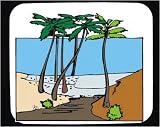 Decorated Mouse Pad with "palm trees", sea, seashore, Asia, Burma, landscape, beach, scenery
