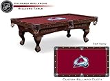 Colorado Avalanche Logo Pool Table with Elmhurst Legs and Cinnamon Finish