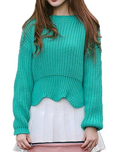 ナナコレクション Nana_Collection 秋 春 冬 ニット セーター ショート丈 ざっくり スカラップ 長袖 レディース カジュアル