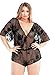 Fantasy Lingerie Women's Plus-Size Stretch Lace Romper with Adjustable Waist