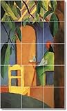 IMAGE OF August Macke Abstract Wall Tile Mural 27. 17x25.5 inches using (24) 4.25x4.25 ceramic tiles.