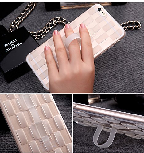 Feceir® iPhone 6 Plus /iPhone 6S Plus Case - Lattice Style Slim Clear Shell Case Impact Resistant Flexible TPU Soft Bumper Case (5.5", White)