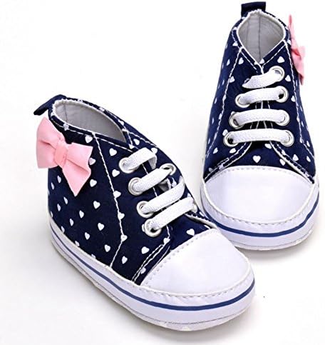 Infant Shoes IDOVY Canvas Sneakers Soft Sole Anti-Slip Toddler Crib Shoes (M:9-15Months)