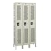 Hallowell U3588-1HV-A-HG Hallowell Gray Steel Heavy-Duty Ventilated (HDV) Wardrobe Locker, 3 Wide with 3 Opening, Single Tier, 45" Width x 78" Height x 18" Depth, Assembled