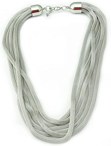 Morning Style Multi-Chain Mesh Stainless Steel 18" Necklace