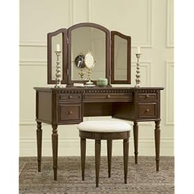 Warm Vanity and Bench - Cherry
