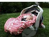 Snuggle Me Carseat Blanket/Cover - Kenna Red and cream