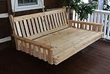 Outdoor 6' Traditional English Swing Bed - Oversized Porch Swing *Unfinished Pine* Amish Made USA