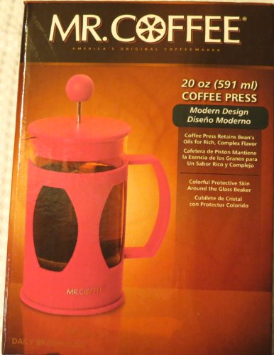 Mr. Coffee 20 oz (591 ml) Coffee (French) Press-Dark Pink