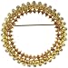 Jewelry : Yellow And Golden Tone Rhinestone Wreath Pin Brooch