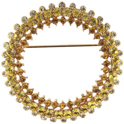 Buy Yellow And Golden Tone Rhinestone Wreath Pin Brooch online at Discounted New and Used prices. Delivered to your door with Off-The-Bookshelf.