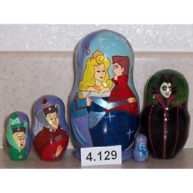 Sleeping beauty Russian Nesting Nested Stacking Doll. 5 Pieces 4 in Tall #4.129 by