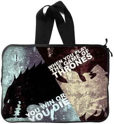 Lolili Custom Laptop Sleeve Case Cover Bag Water Resistant for 15 inch Laptop Game Of Thrones Win Or Die (Two Sides Print)