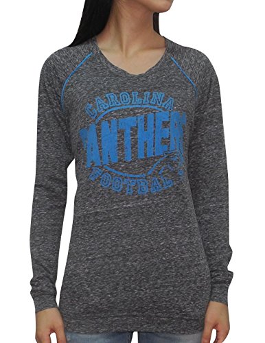 NFL Womens Team Logo Athletic Long Sleeve T-Shirt - CAROLINA PANTHERS S Grey