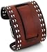 Nemesis Brown Wide Leather Cuff Wrist Watch Band