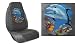 Car Truck SUV Dolphin with Fish Print Seat Covers 2 Silver Grey Universal Vehicle Bucket Seatcovers Image