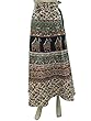 Womens Long Skirt Cotton Printed Wrap Around Casual Dress