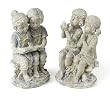 Set of 2 Garden Getaway Boy & Girl Decorative Statues 13"