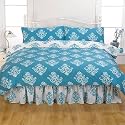 Elegance Duvet Cover & Valance Sheet Set, Teal, Double