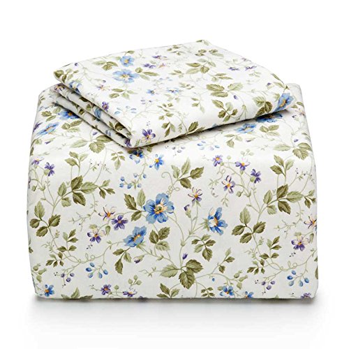 >>>Sale Laura Ashley Spring Bloom Cotton Sheet Set Queen Blue (^o
