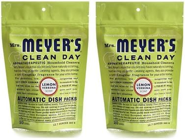 New - Mrs. Meyer's Automatic Dishwasher Packs - Lemon Verbena - Case of 6 - 12.7 oz
