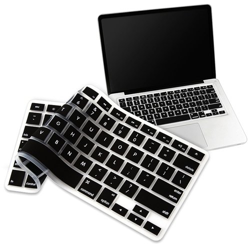 BLACK Silicone Keyboard Cover Skin Compatable With Macbook? Pro 13
