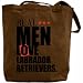 Canvas Tote Bag Brown  Real Men Love Labrador Retriever  Dog
