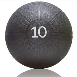 10LB Black Medicine Ball in Black Mesh Carry Sack