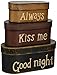 Your Hearts Delight Always Kiss Me Good Night Nesting Boxes, 8 by 3-1/2 by 3-1/2-Inch