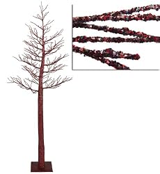 6' Red and Black Glitter Metallic Artificial Christmas Display Tree