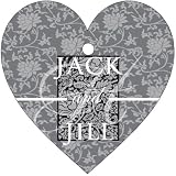Baby Keepsake: Grey Floral Pattern Monogram Heart Shaped Personalized Thank You Tags (Set of 60)