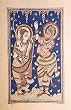 Folk Art Crafts Kalamkari Paintings Pen Drawings on Cloth 24.5 x 38 inches