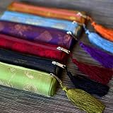 Tasseled Cylinder Pouch (S) - Silk Jacquard