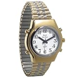 Mens Royal Tel-Time Bi-Color Talking Watch with White Dial- Expansion Band