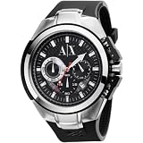 A|X Armani Exchange Men's Black Polyurethane Strap Watch AX1042