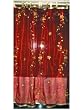 2 Organza Red Embroidered Curtains Sheer Window Panel 92"