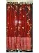 2 Organza Red Embroidered Curtains Sheer Window Panel 92"